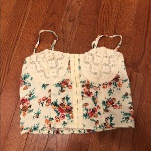 Boho strappy crop top floral bandeau
