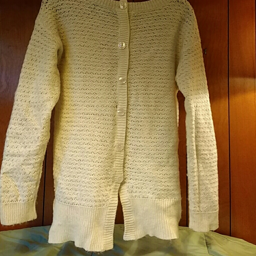 Acrylic wool blend button down sweater