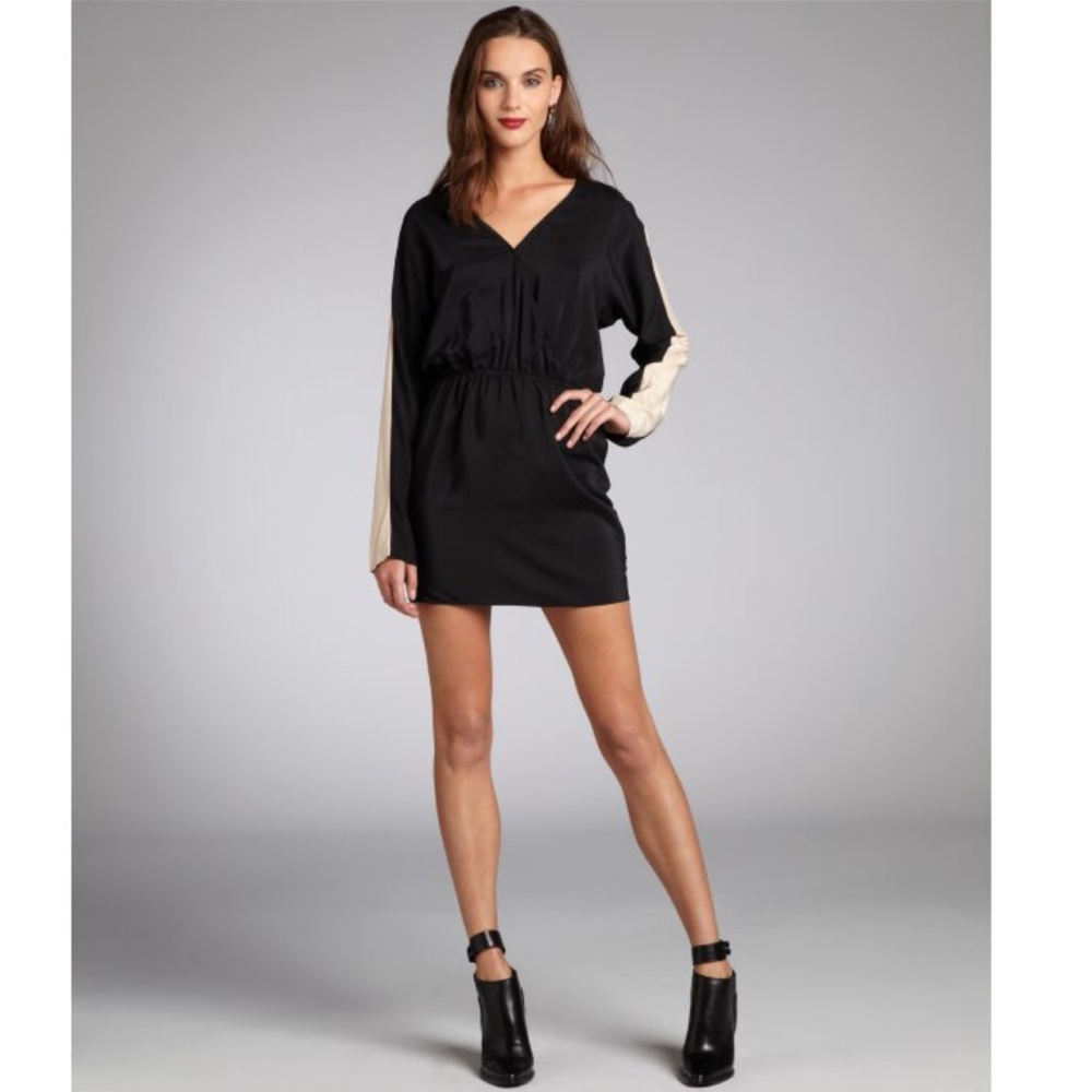 Parker like new black surplice dress