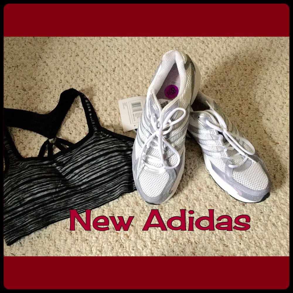 Adidas, sharp white with silver, 8.5 PRICE DROP!