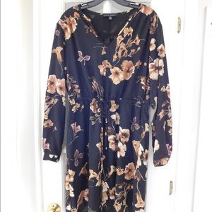 Black and brown floral dress