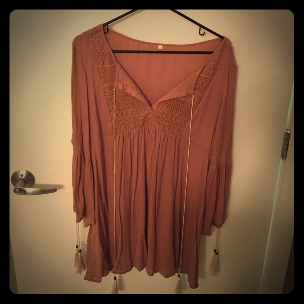 Tan/light brown "Peasant" dress