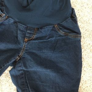 Navy denim maternity skinny jeans