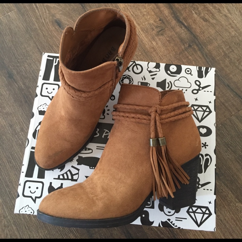 Faux suede booties