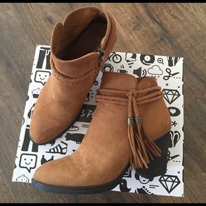 Faux suede booties