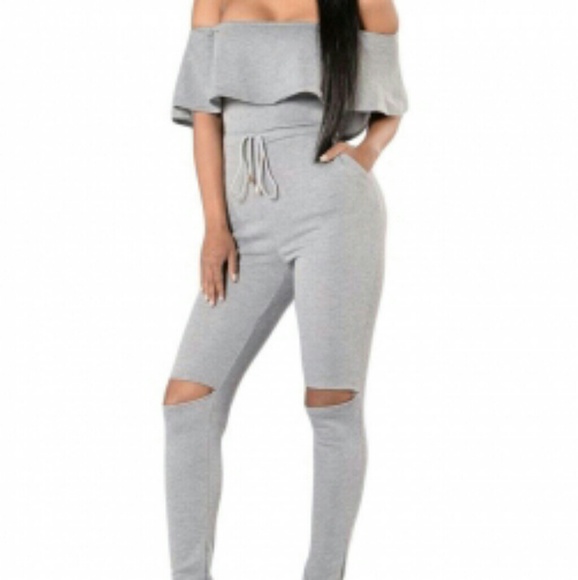 Pants - Sold out private Sleeveless Off Shoulder Jumpsuit