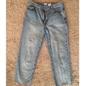Calvin Klein high waist blue jeans 12 raw hem