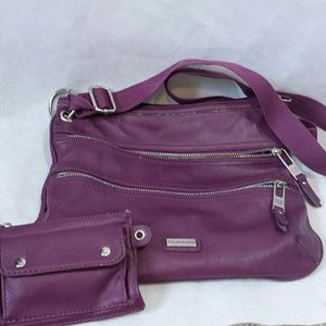 Purple cross-body purse.