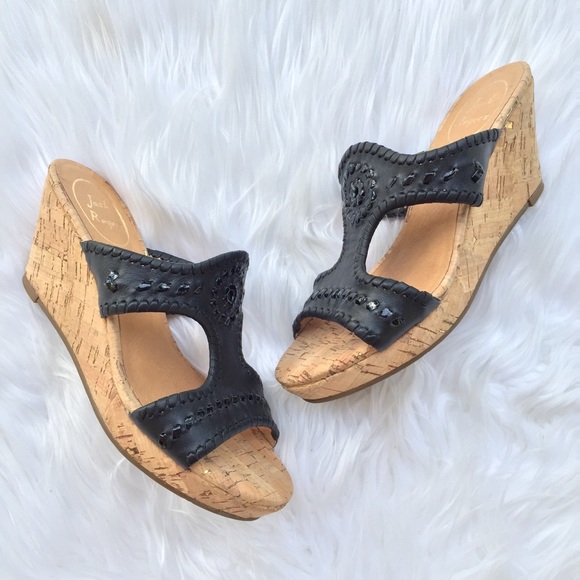 Jack Rogers Shoes - Jack Rogers Black Emilia Wedge Sandal
