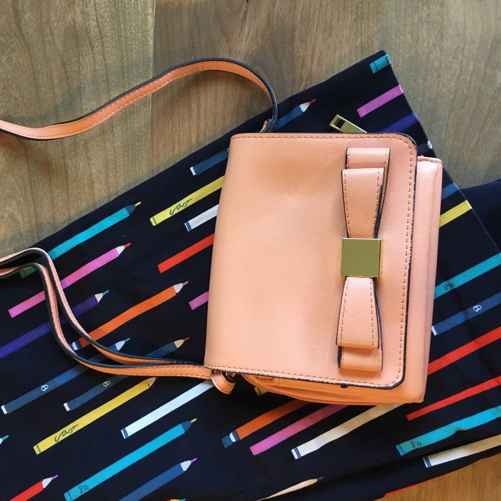 Merona Peach Crossbody Bow Bag