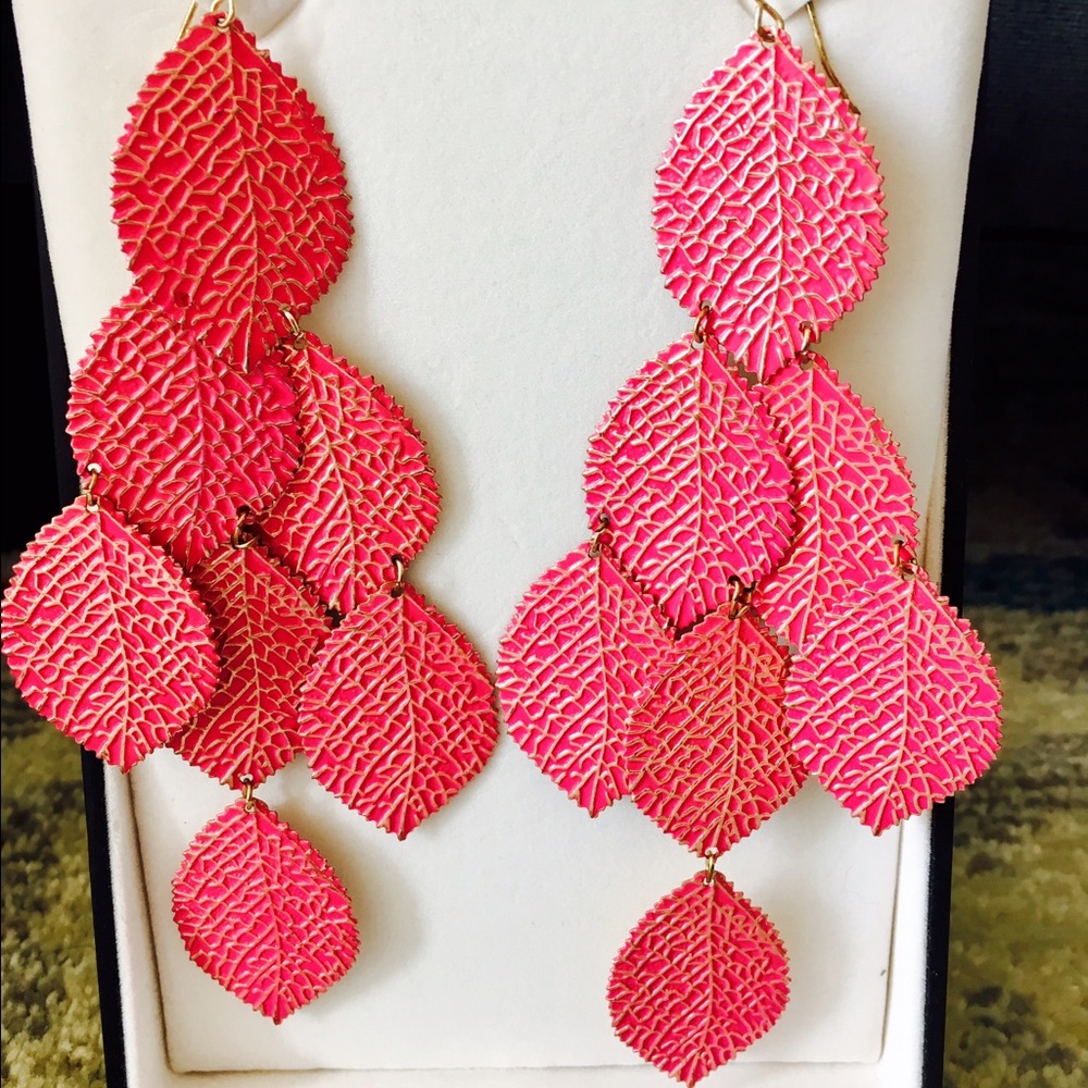 Babe Pink and Gold Chandelier Earrings