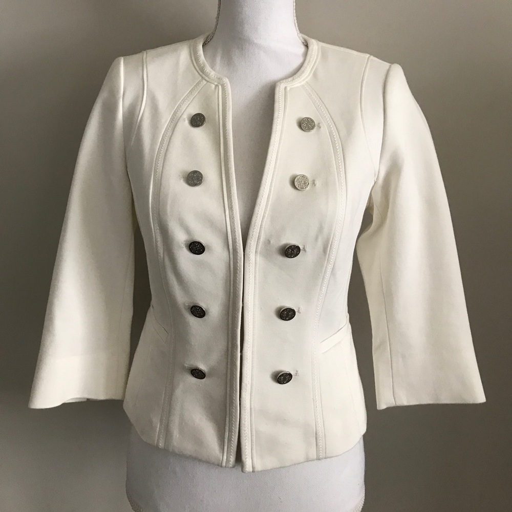 NWT white Military Blazer