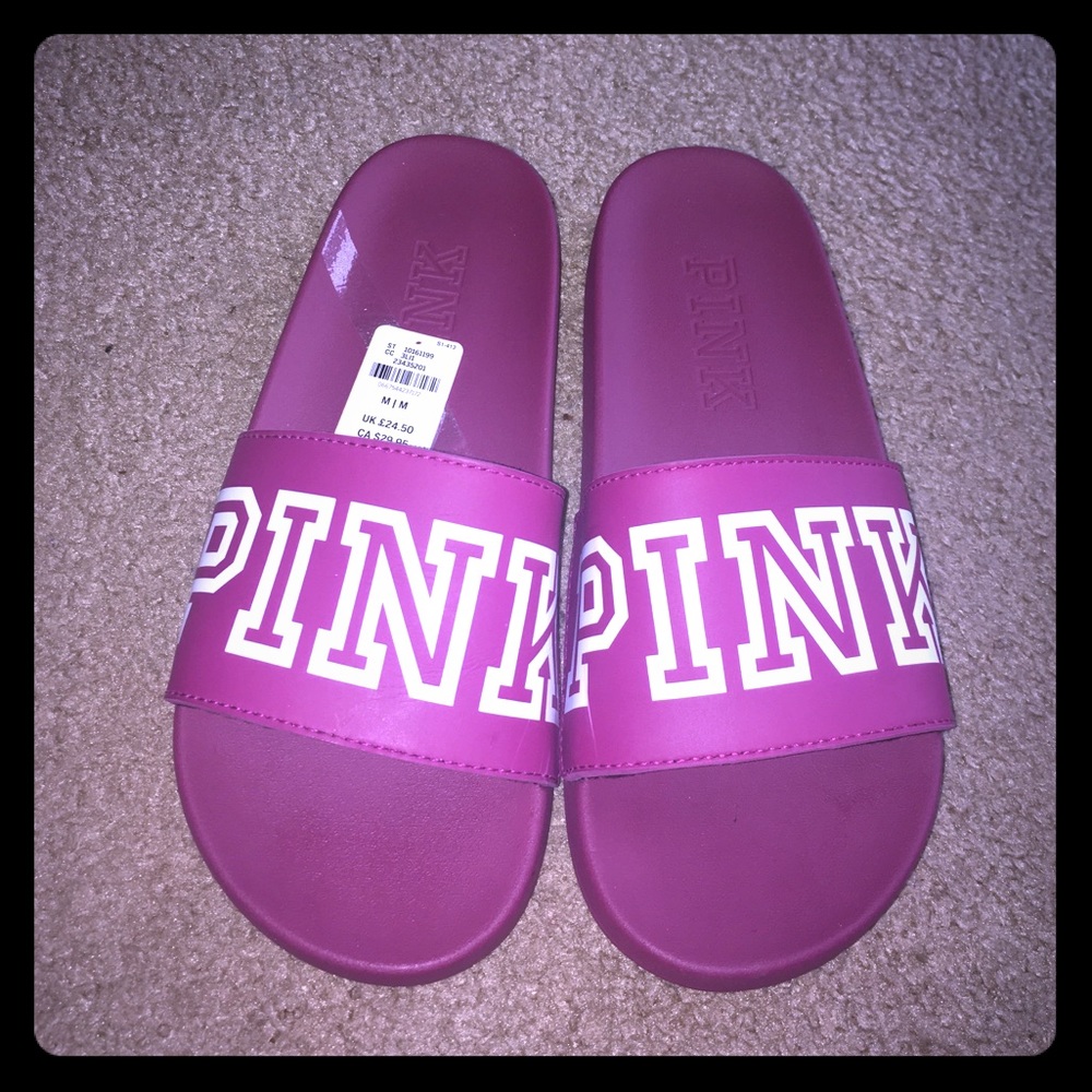 Victoria secret love pink slides burgundy