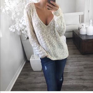 Cream long sleeve shirt