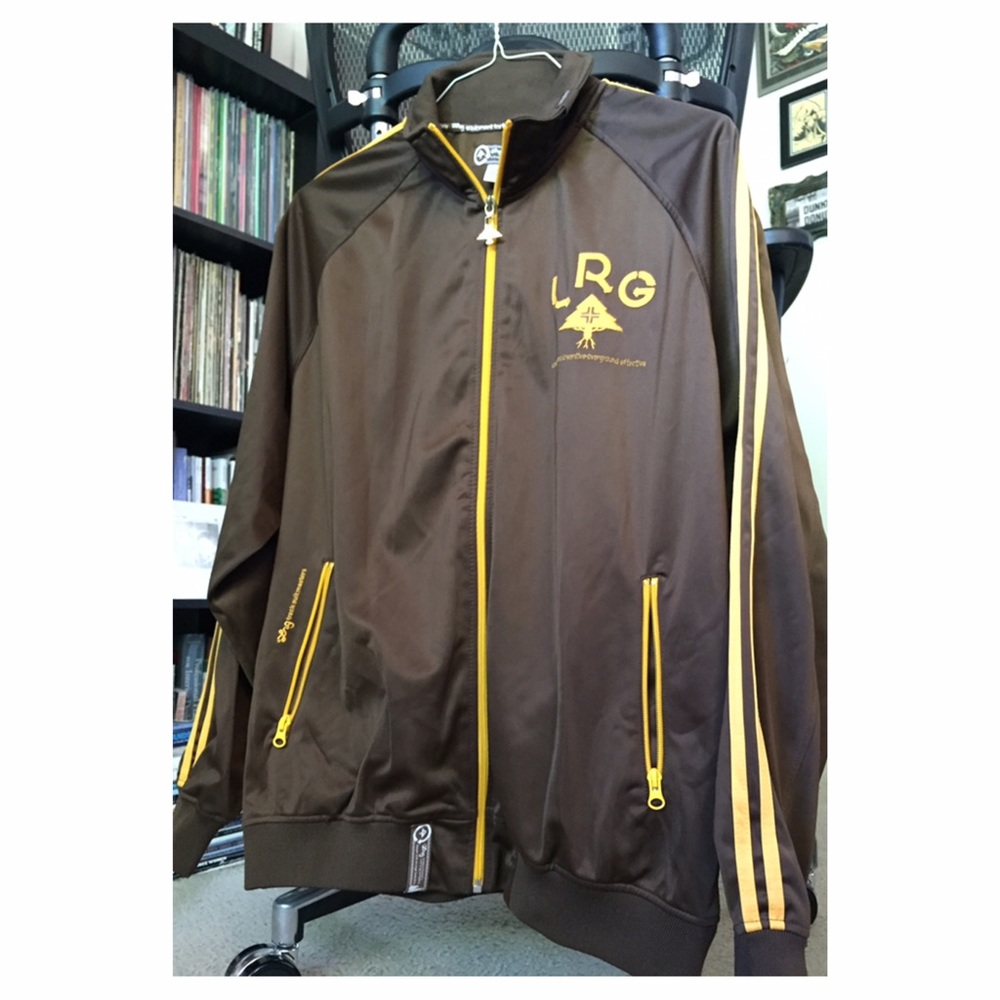 men's LRG track jacket. Lifted Research Group