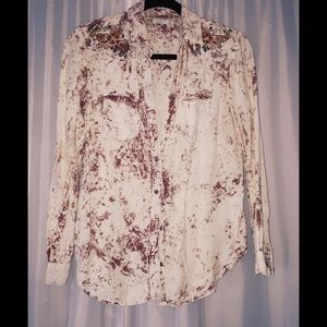 Button up embroidered shirt
