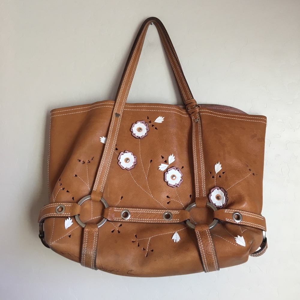 Luella leather purse with flower detail