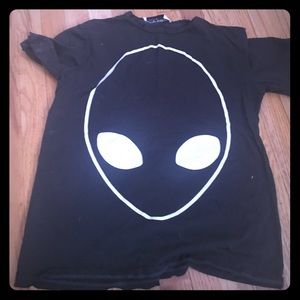 distressed oversized alien tee