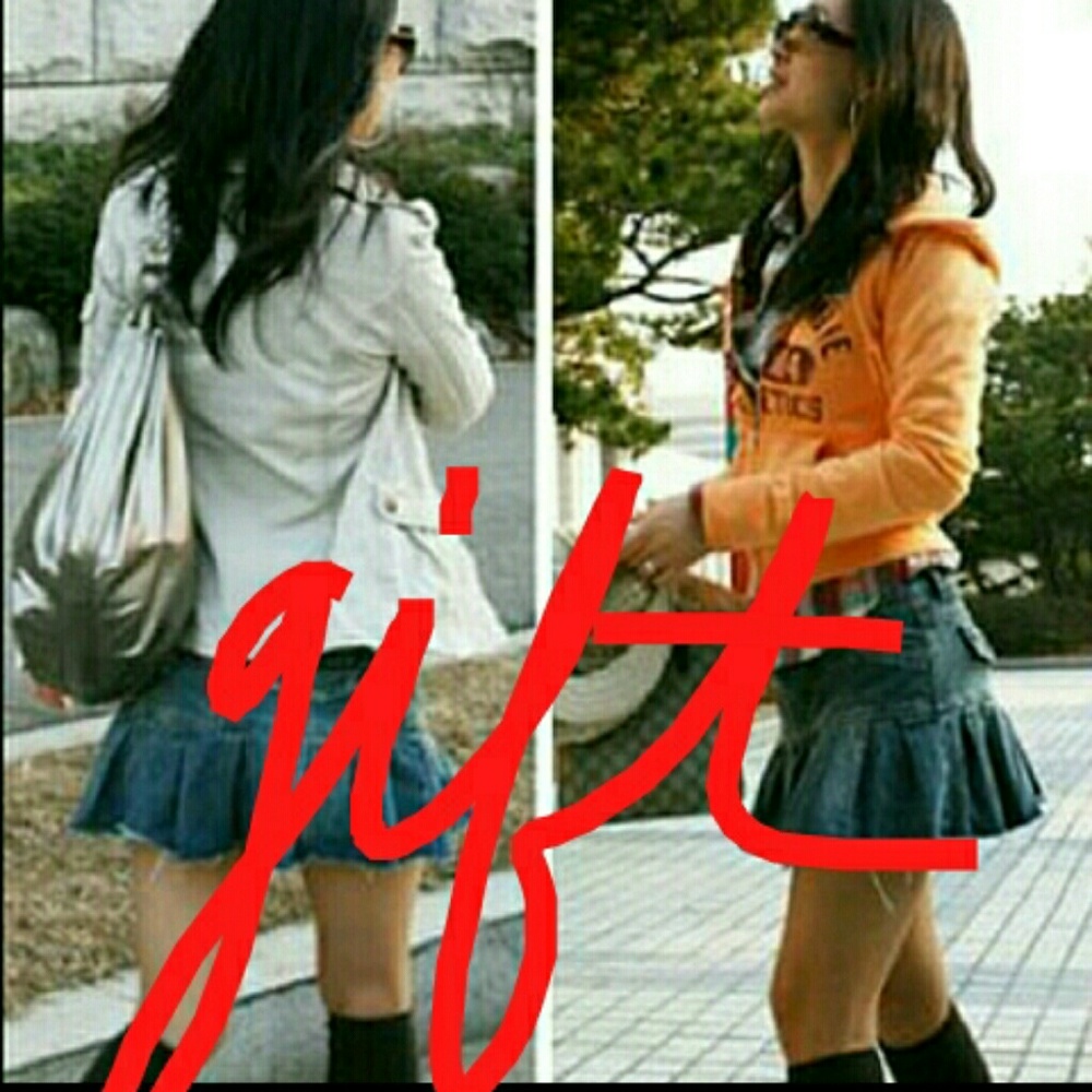 NFS-GIFTED W/PURCHASE (SINGLE RUFFLE JEAN SKIRT)