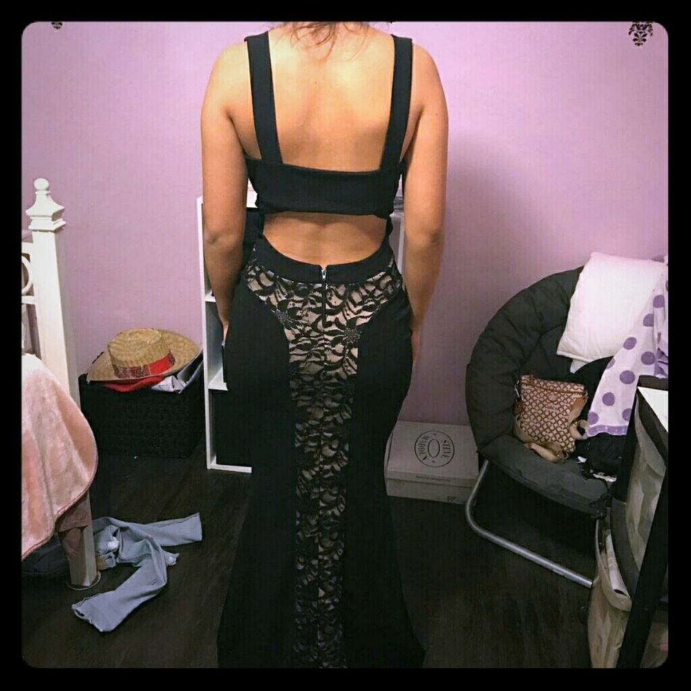 Black long prom dress