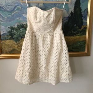 Eyelet cream dress