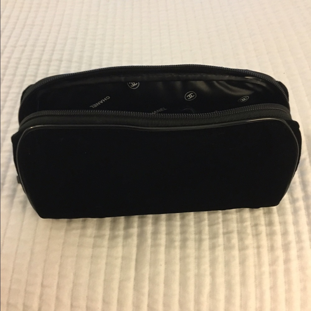 Chanel velour accessory/makeup bag
