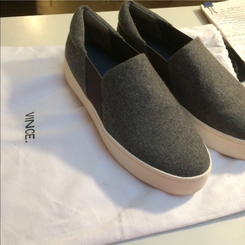 Vince warren grey wool flatform sneakers