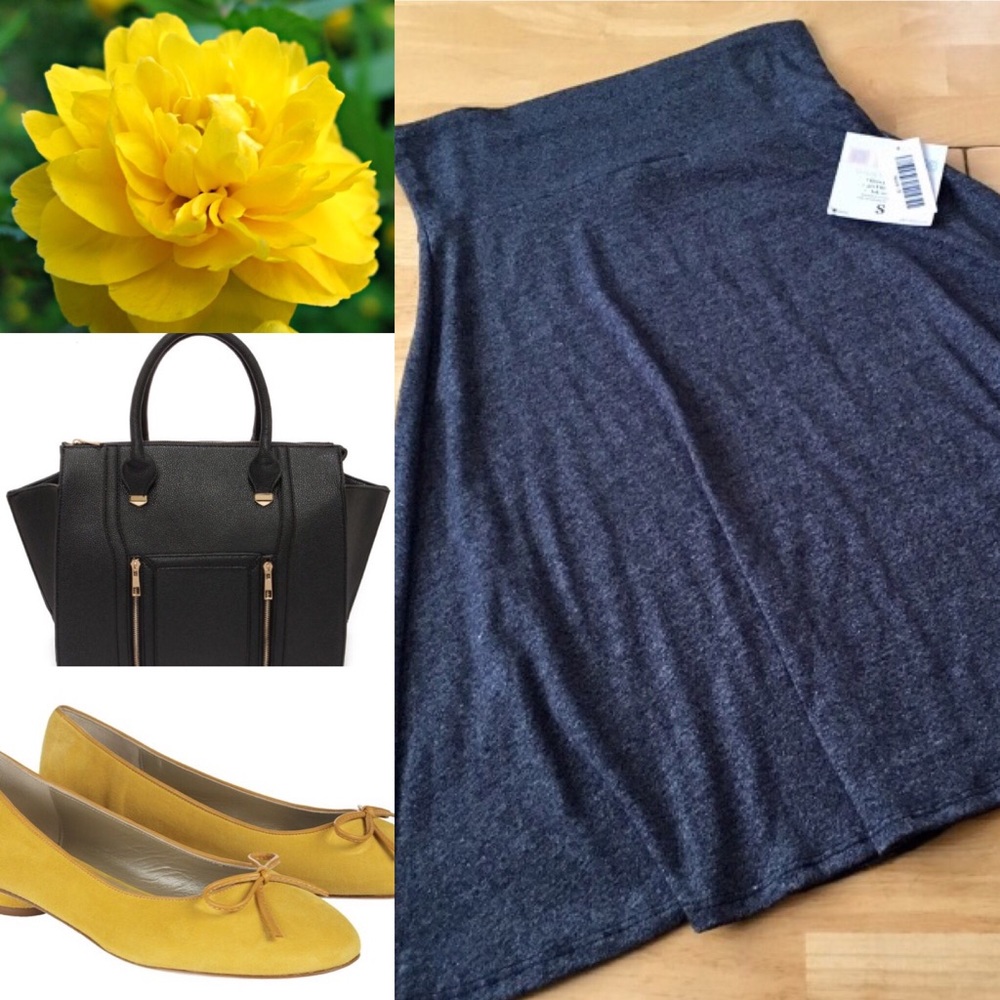 NWT -LuLaRoe Azure skirt- small -gray-FIRM price