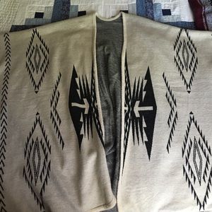 Tribal print poncho