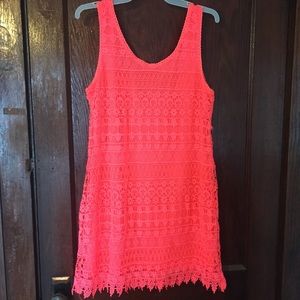 Coral crocheted dress