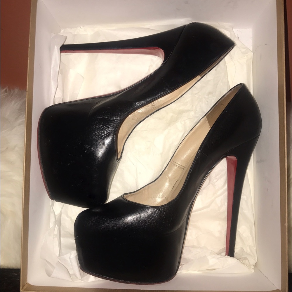 Christian Louboutin daffodile black platform heels
