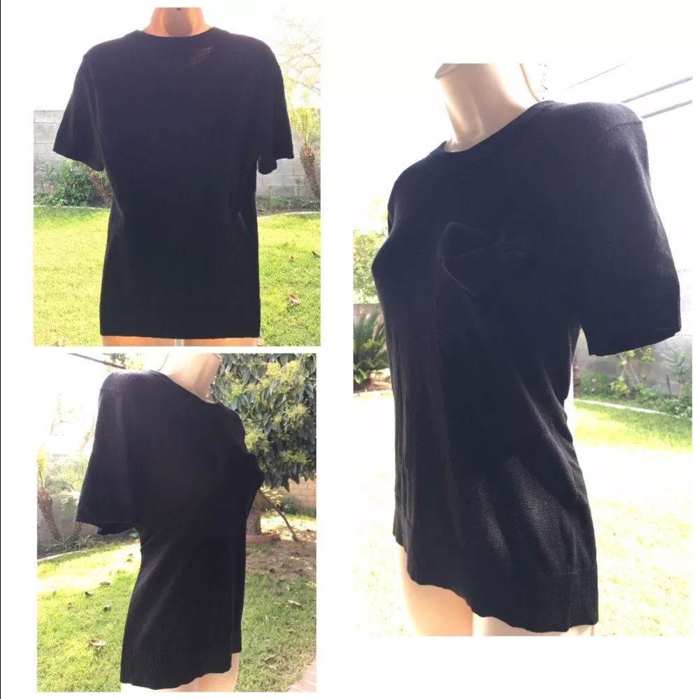 Kate Spade City Light Black Pocket Bow Sweater NWT