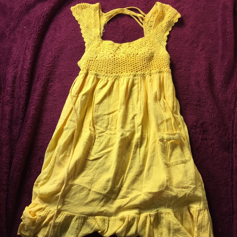 Large Bright yellow summer dress