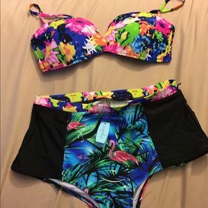 Cupshe high-waisted bikini, size Medium