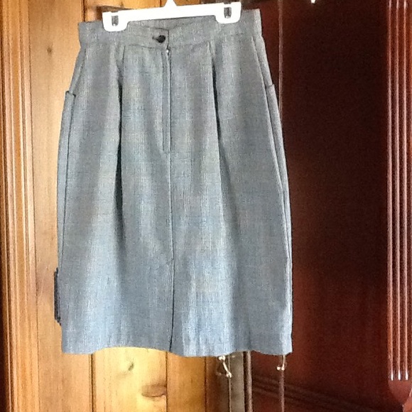 sz6 Haberdasher grey /black  2 pocket plaid skirt - Picture 2 of 6