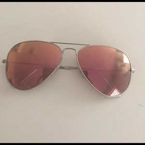 Rose gold reflector raybans