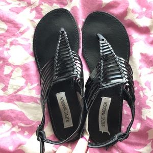 Steve Madden Black Patent Sandals