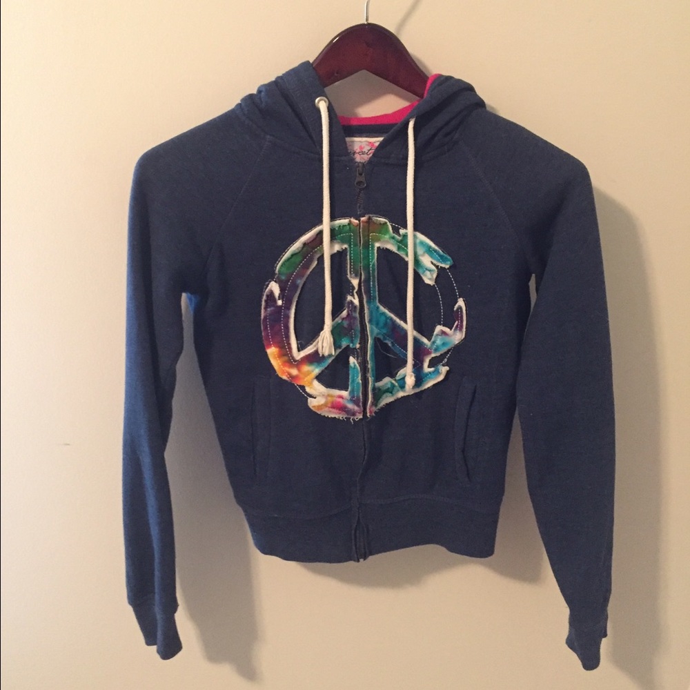 CUTE Yin Yang Peace Hoodie Sz SM Tie-Dye