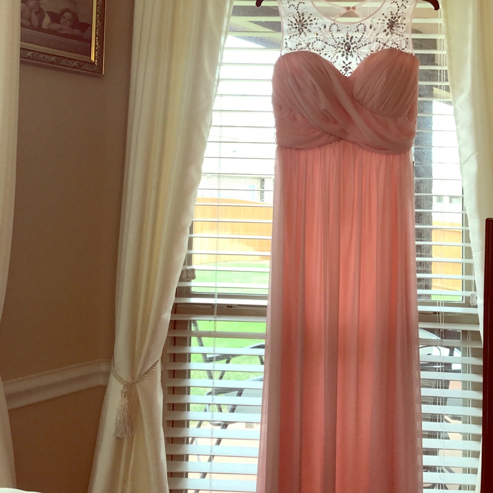 Illusion neckline gown