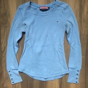 Vineyard Vines light blue log sleeve thermal tee