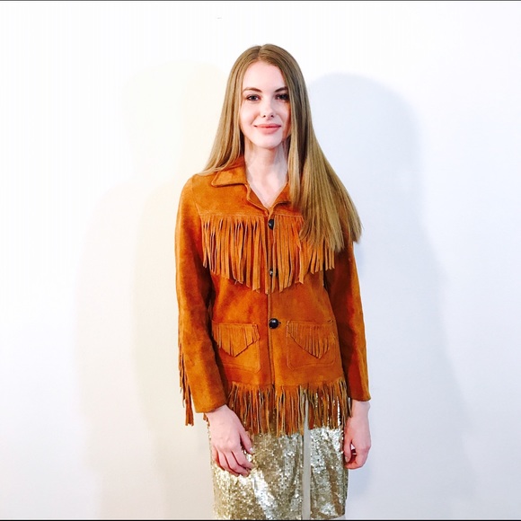Vintage Jackets & Blazers - VINTAGE 70s FRINGE BROKEN IN LEATHER JACKET