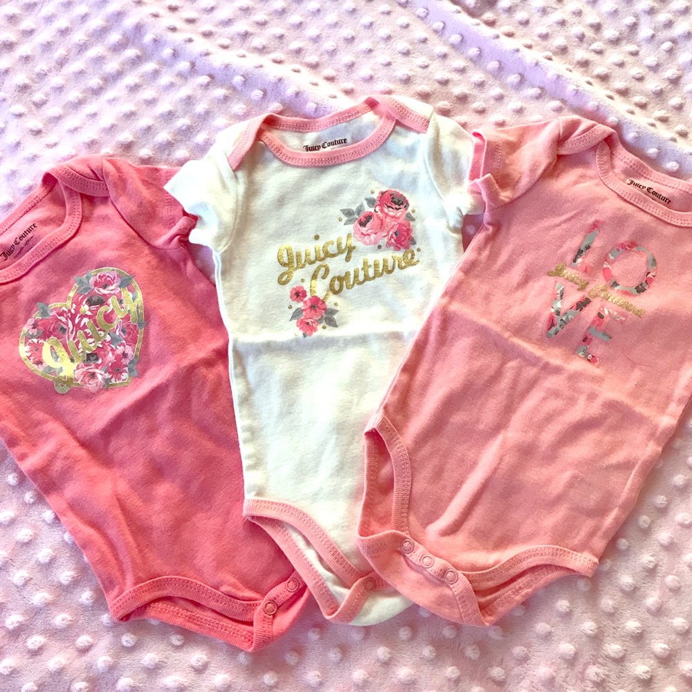 NWOT Bundle of 3 Juicy Couture onsies.