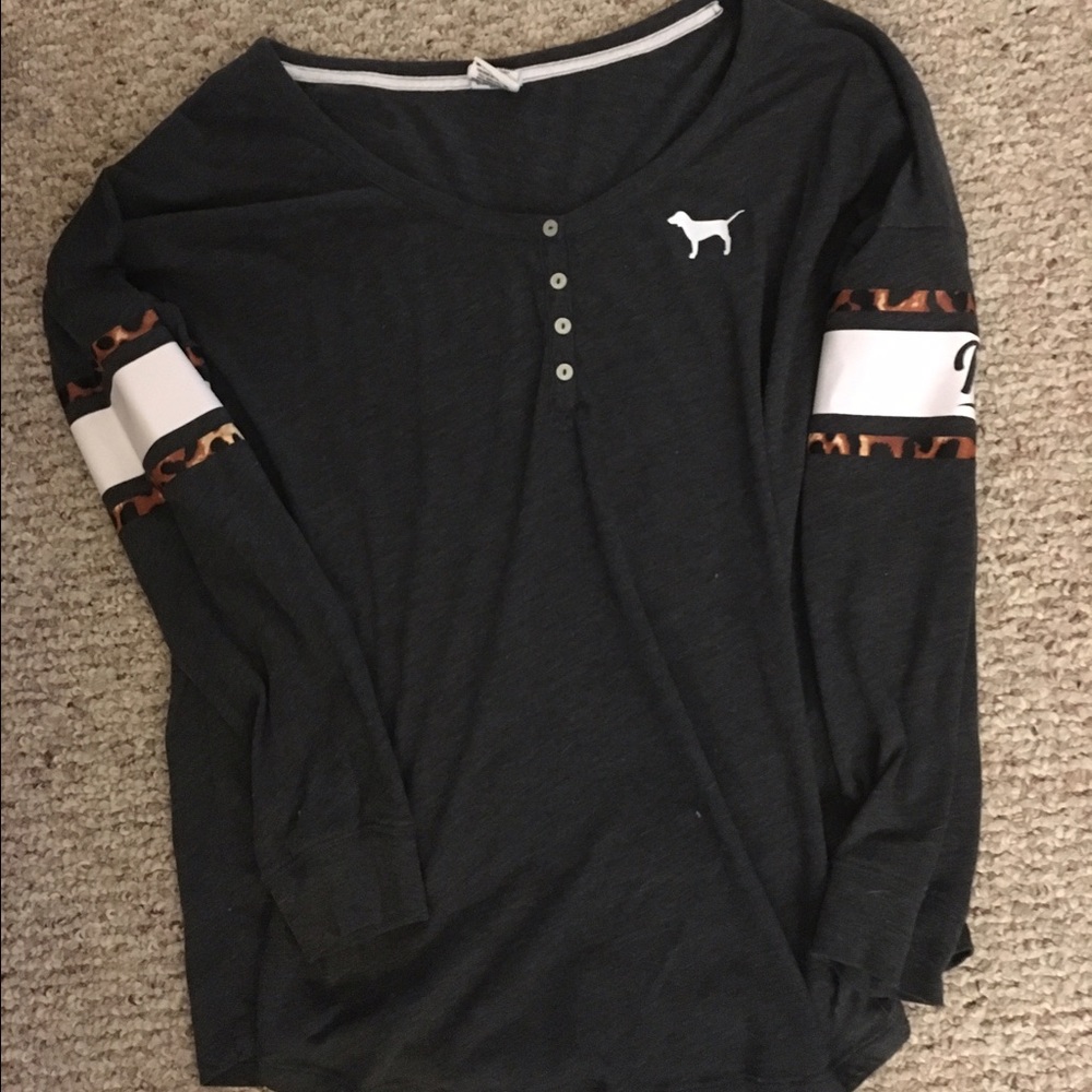 PINK Leopard Henley
