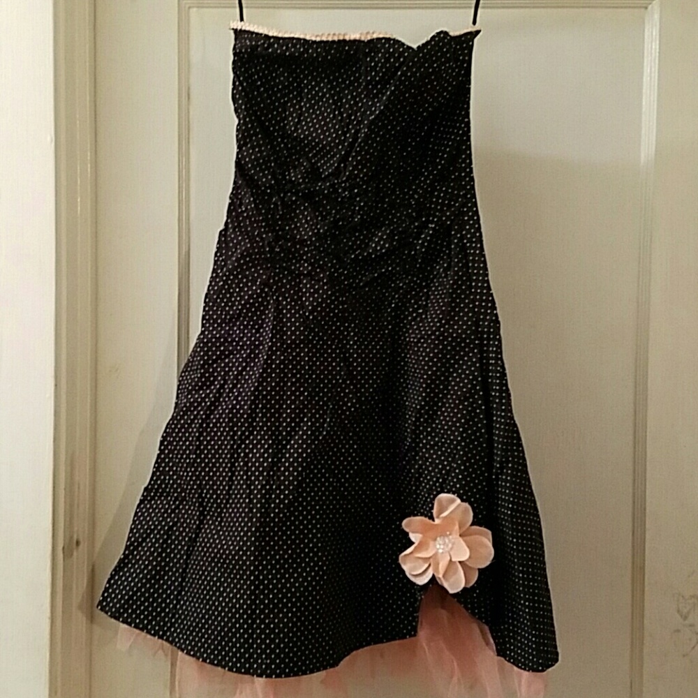Black with white polka dot dress