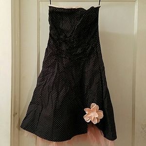 Black with white polka dot dress