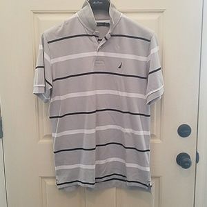 Like new men's grey striped Nautica Polo