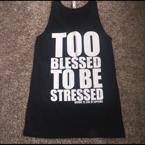 TOO BLESSED TO BE STRESSED UNISEX TANKTOP 🔲🔳🔲🔳 - Picture 2 of 2