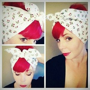 Spellbound Bows Cherries on white headwrap