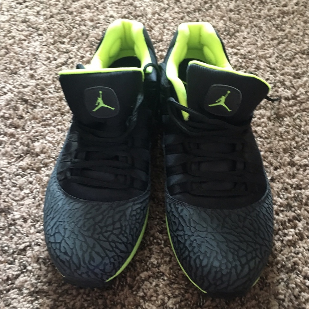 Lime green Jordan shoes