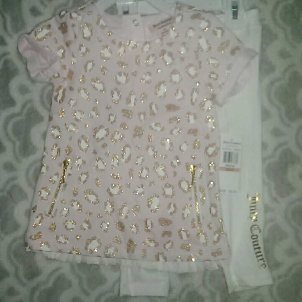 🆕 Juicy 2pc Pink/Cream Cheetah w/Gold Accents